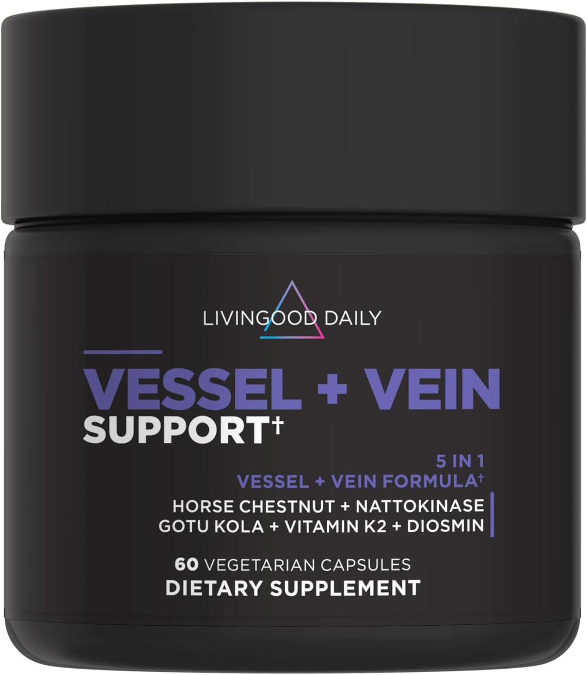 Livingood Daily Vessel & Vein Support - Suplemento para la Circulación y Salud Venosa, 60 Cápsulas – Image 1