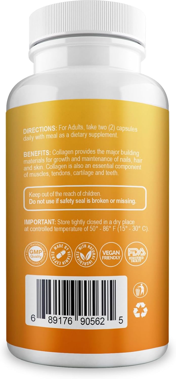 Aura Vitamin Colágeno Hidrolizado con Vitamina C Cápsulas 500 mg - Pack de 2 (120 cápsulas)