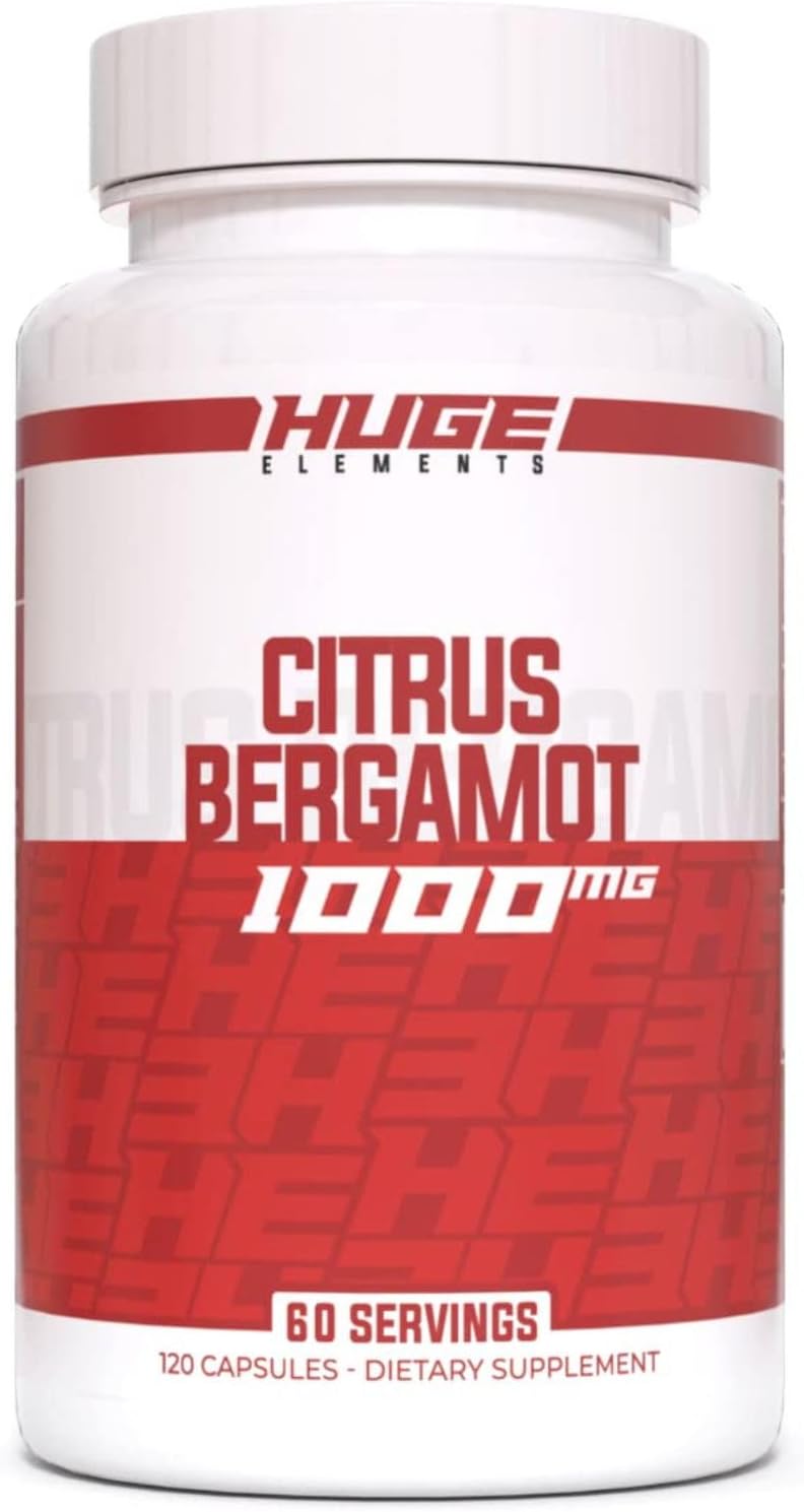 Huge Supplements Extracto de Bergamota Cítrica Pura 10:1, 120 Cápsulas