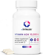 Revitalize ADK – Suplemento de Vitaminas A, D3 y K2 (10.000 UI), 90 Cápsulas