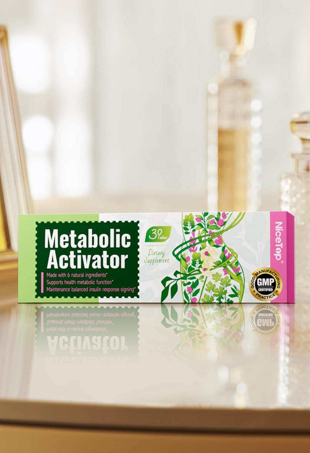 NiceTop Metabolic Activator - Complemento Alimenticio con Extracto de Hoja de Morera, Vitamina C y PQQ - 30 Comprimidos