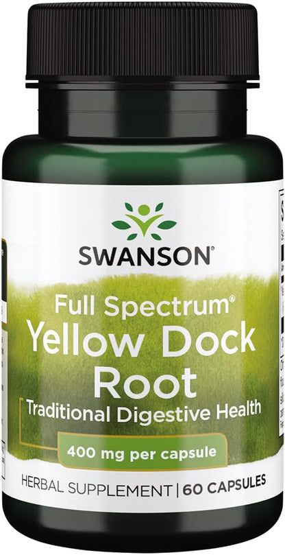 Swanson Raíz de Ruibarbo Full Spectrum 400 mg - 60 Cápsulas – Image 1