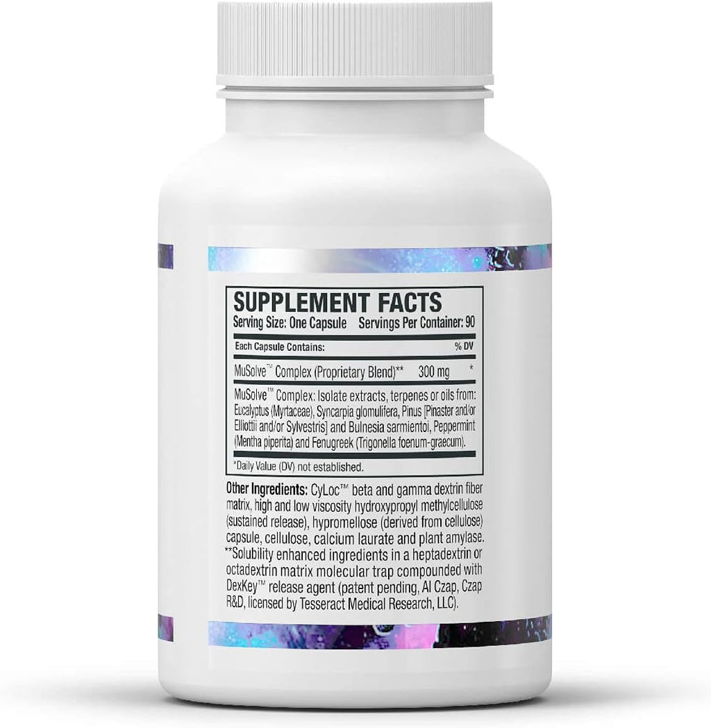 MuSolve SR - Complemento para la Salud Respiratoria, Fórmula de Liberación Sostenida, 90 Cápsulas Vegetales