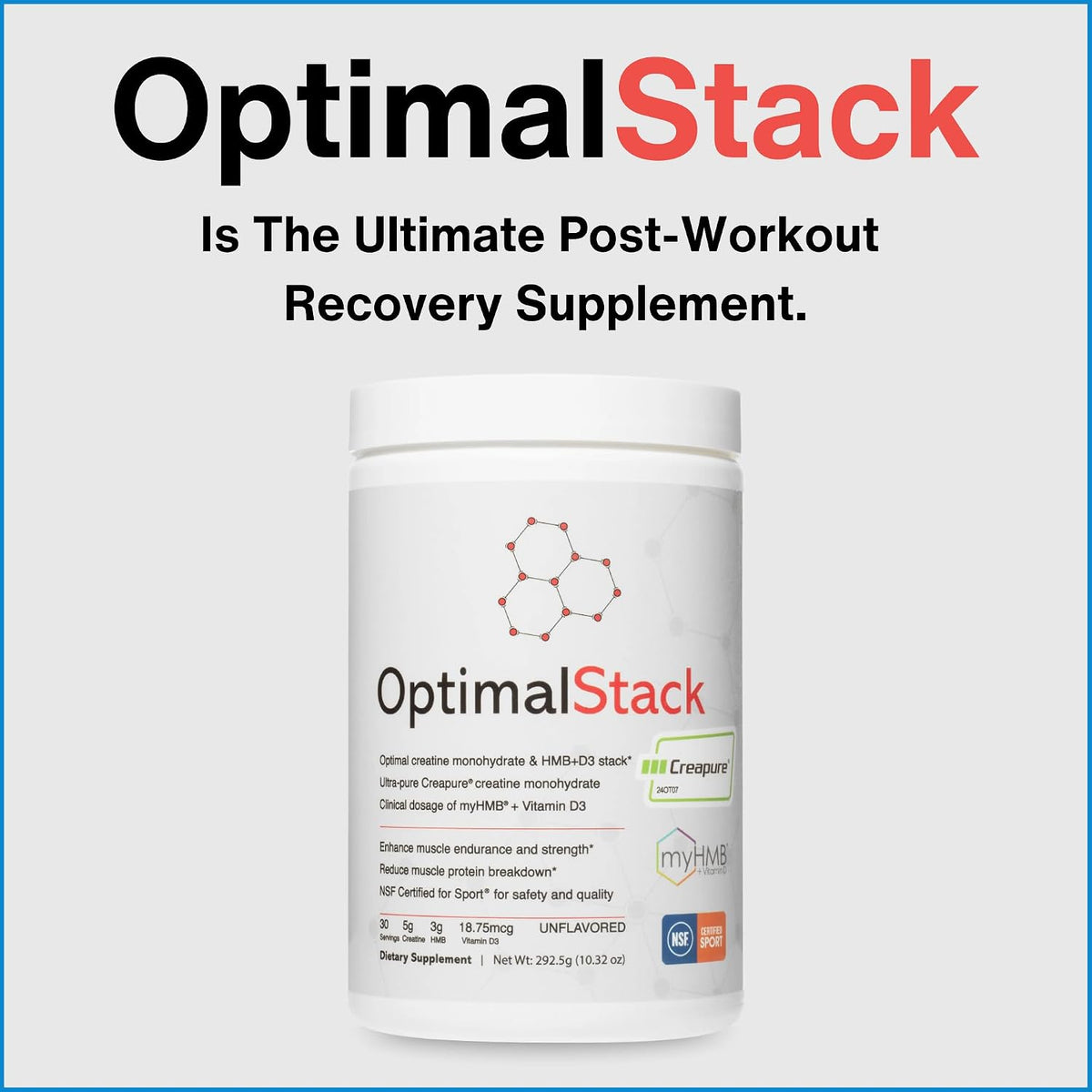OptimalStack Creatine Monohydrate, HMB y Vitamina D3 - 30 Servicios – Image 8