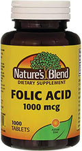 Nature's Blend Ácido Fólico 1000 mcg - 1000 Comprimidos