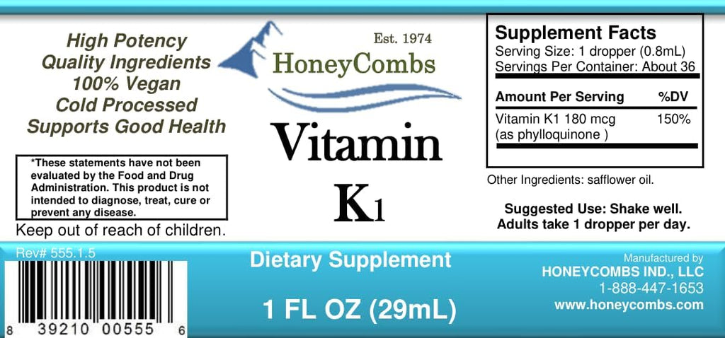 Liquid Vitamin K1 (Phytonadione) – Drops for Newborns and Adults – 30 ml