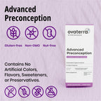 Ovaterra Advanced Preconception Vitamins con DHEA 25mg, Colina 550mg, Folato (Metilfolato) 1010mcg, Omega-3 DHA y EPA - 196 Cápsulas (Suministro para 28 Días)
