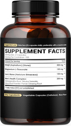 Magnesio con Lion's Mane, Shilajit, Ashwagandha, Raíz de Maca y Complejo de Salud Masculina - 210 Cápsulas