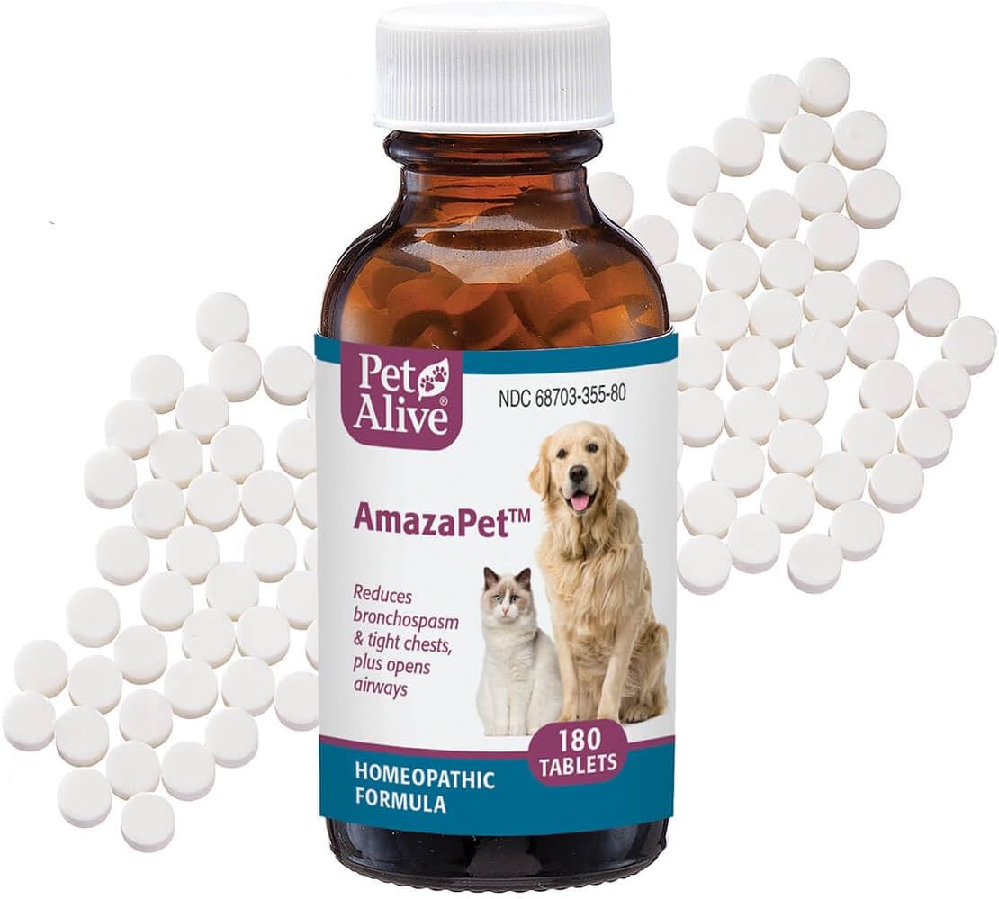 AmazaPet – Comprimidos para la tos y el soporte respiratorio en perros y gatos (180 comprimidos)