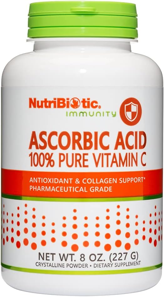 NutriBiotic Ascorbic Acid Vitamin C Powder, 2.2 lb (1 kg) - Pharmaceutical Grade L-Ascorbic Acid, 2000 mg Per Serving