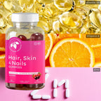 Mountain Meadow Herbs Gominolas para Cabello, Uñas y Piel con Biotina (60 unidades)