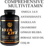 RSN Vita Life Multivitamínico Completo + CoQ-10, EFA, Vegetales y Hierbas, 150 Cápsulas