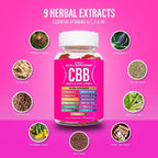 Curvy Body Bears CBB 13 en 1 Gominolas Multivitamínicas para Mujer | Suplemento Herbal y Vitaminado para el Bienestar Diario | Sabor a Bayas | 60 Gominolas
