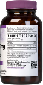 BlueBonnet Vitamina C 1000 mg con Escaramujo - 180 Cápsulas Vegetales