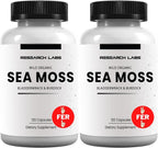 Research Labs Cápsulas Orgánicas de Musgo Marino Irlandés con Bladderwrack y Bardana - 240 Cápsulas