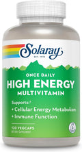 SOLARAY Multivitamínico Alta Energía Una Vez al Día, 120 Cápsulas Veganas para Mujer y Hombre