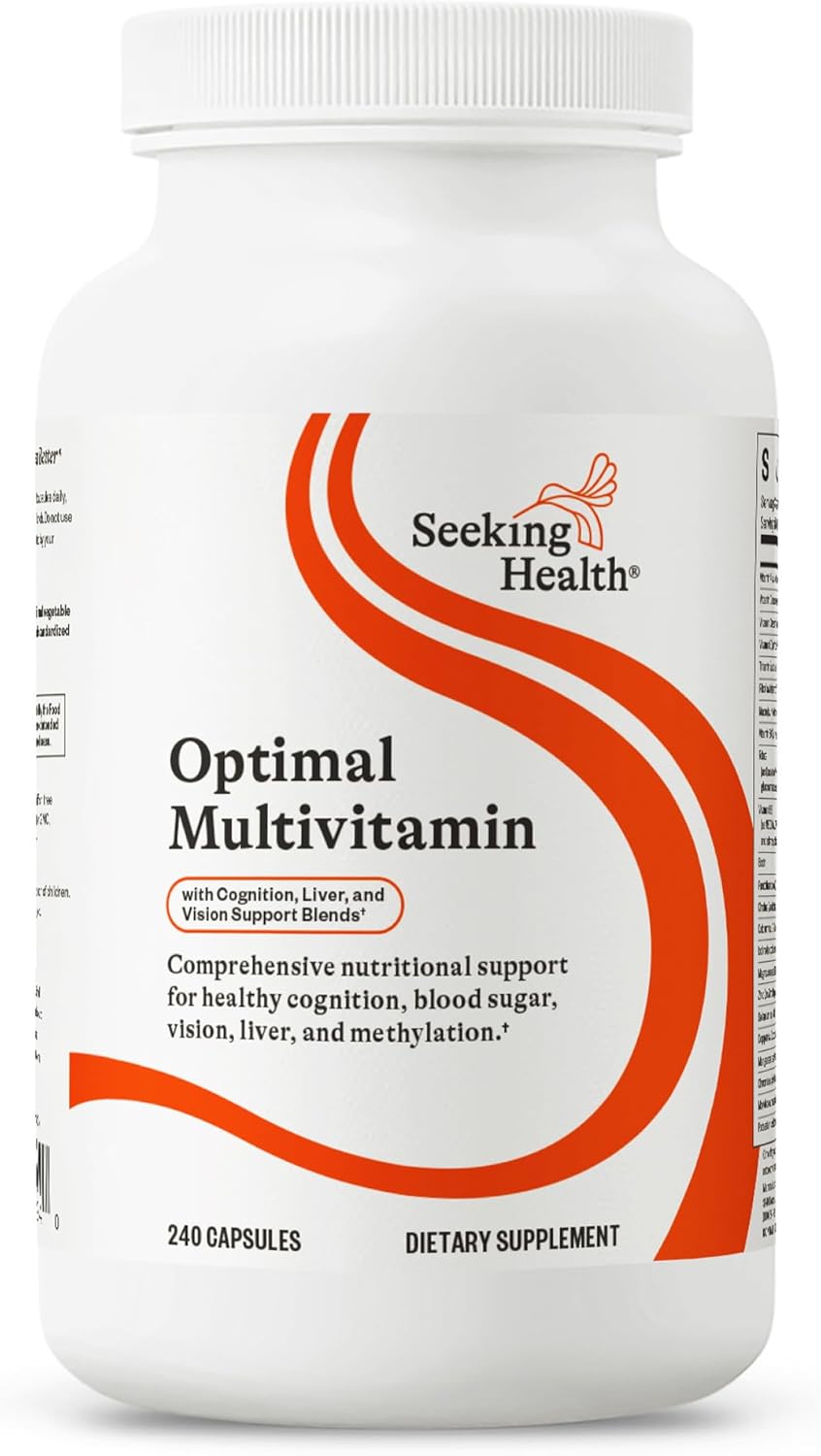 Seeking Health Multivitamínico Óptimo - Vitaminas B Activas, L-5-MTHF, CoQ10, Apoyo a la Metilación (240 Cápsulas)