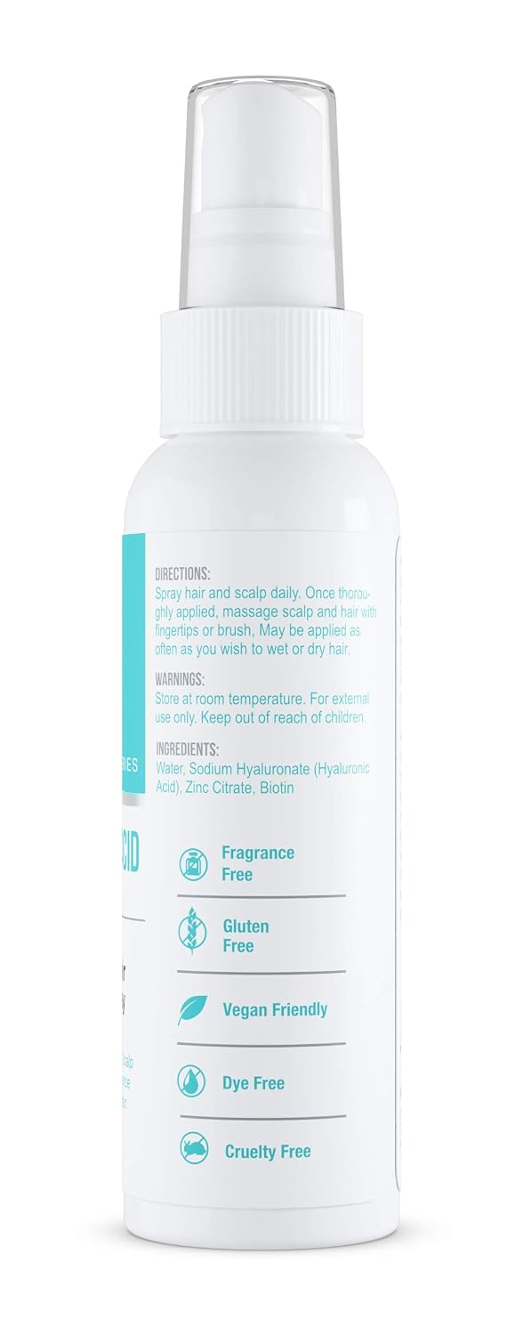 Spray de Biotina y Ácido Hialurónico para el Cabello - Hidratación del Cuero Cabelludo, No Graso, Voluminizador - 118 ml