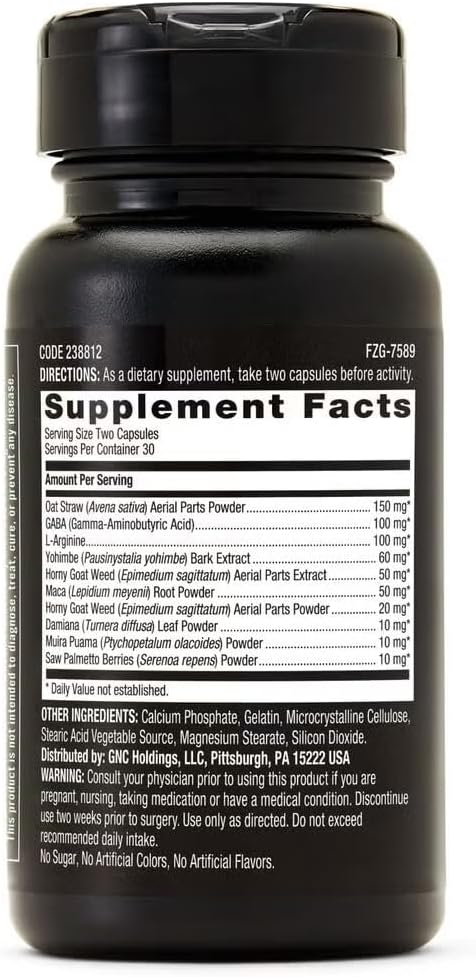 GNC Men’s Staminol Fórmula de Rendimiento Masculino, 60 Cápsulas