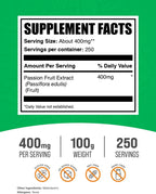 BulkSupplements Extracto de Fruta de la Pasión en Polvo - 100g - Sin Gluten y Sin Azúcar Añadido
