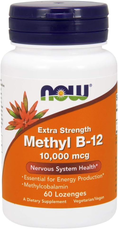 NOW Foods Metil B-12 10000 mcg, 60 Comprimidos Sublinguales (Paquete de 2)