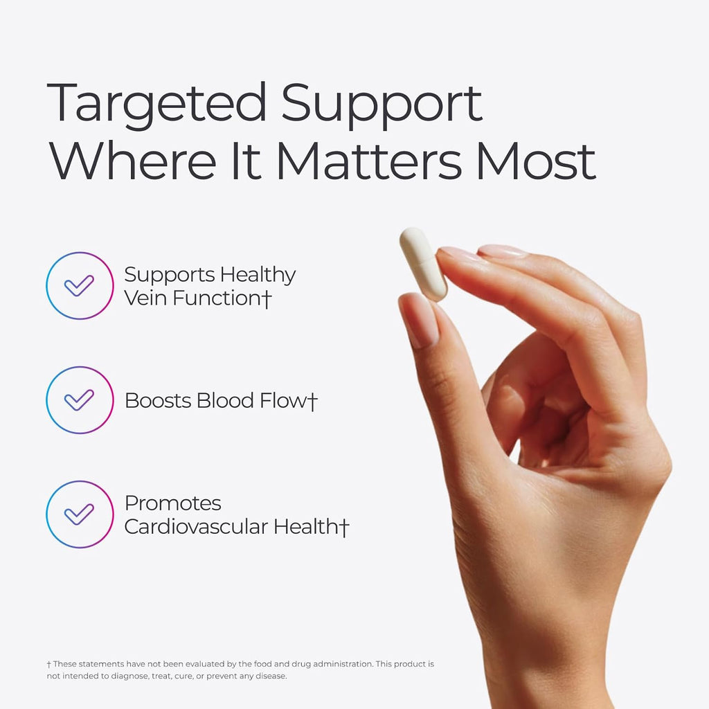 Livingood Daily Vessel & Vein Support - Suplemento para la Circulación y Salud Venosa, 60 Cápsulas