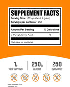 L-Pyroglutamic Acid Powder - 250g (250 x 1g servings)