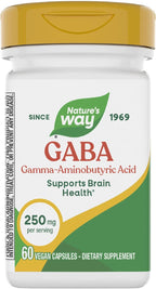 Nature's Way GABA (Ácido Gamma-Aminobutírico) - 250 mg, 60 Cápsulas Veganas