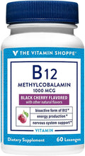 Vitamina B12 Metilcobalamina 1000mcg - 60 Comprimidos Sabor Cereza Negra - The Vitamin Shoppe