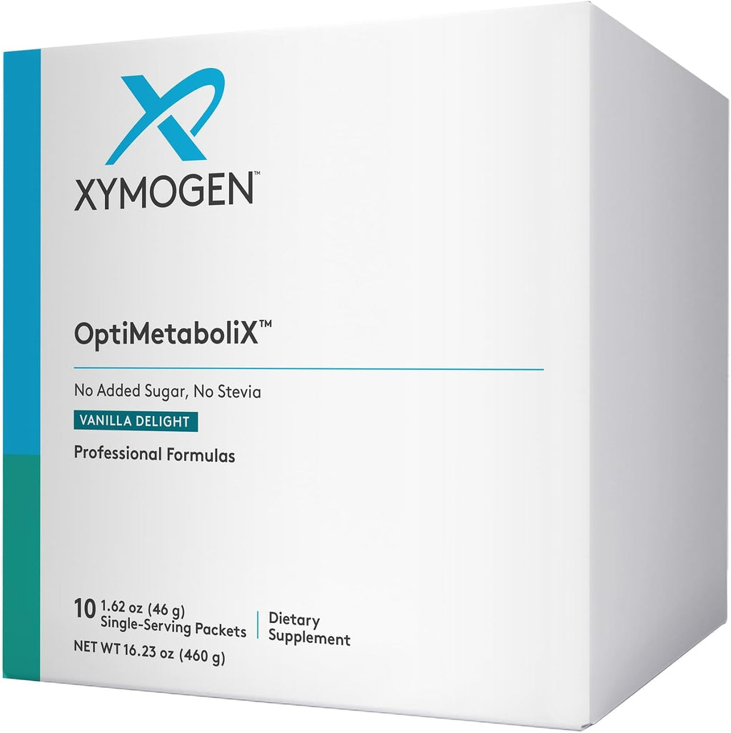 XYMOGEN OptiMetaboliX - Suplemento metabólico con vitamina B12 y folato - Canela y B9 - Sin azúcar añadido, vegano y sin gluten - Vainilla Delight (10 porciones)