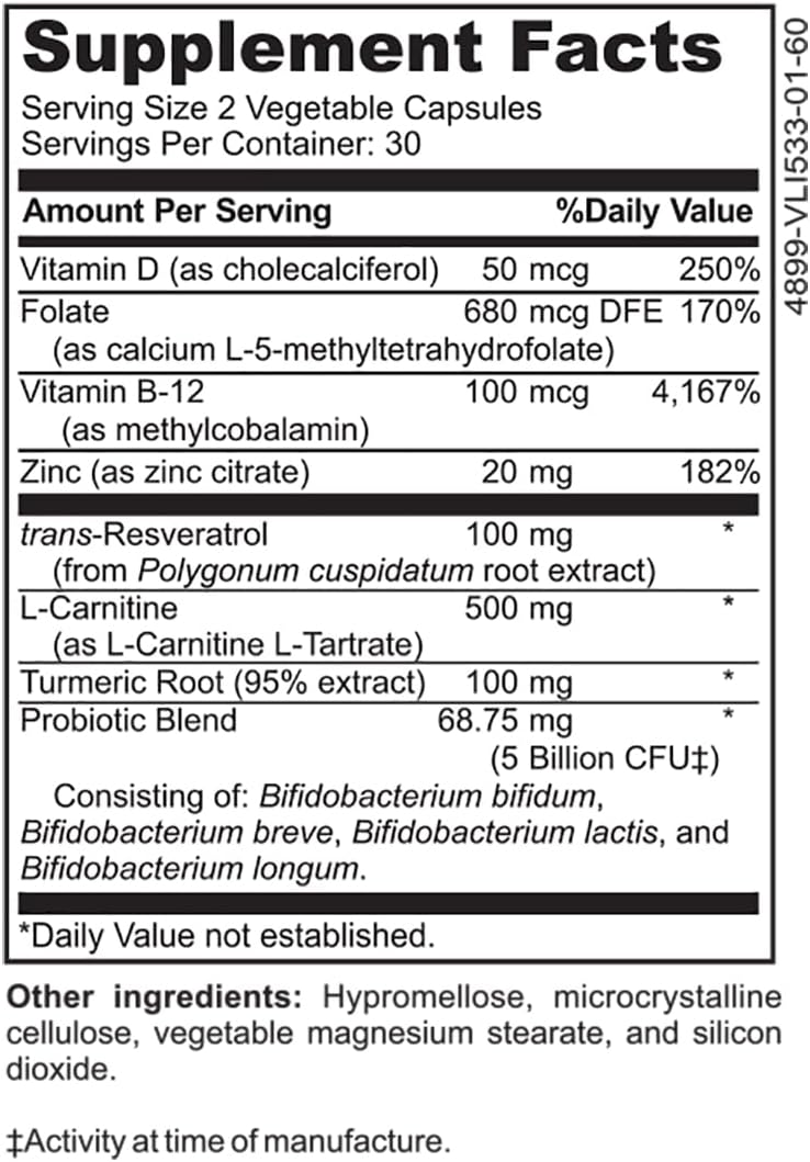 DrFormulas Mood Boost Probióticos para el Estrés y la Calma, con Metilfolato y Vitamina B12, 60 Cápsulas