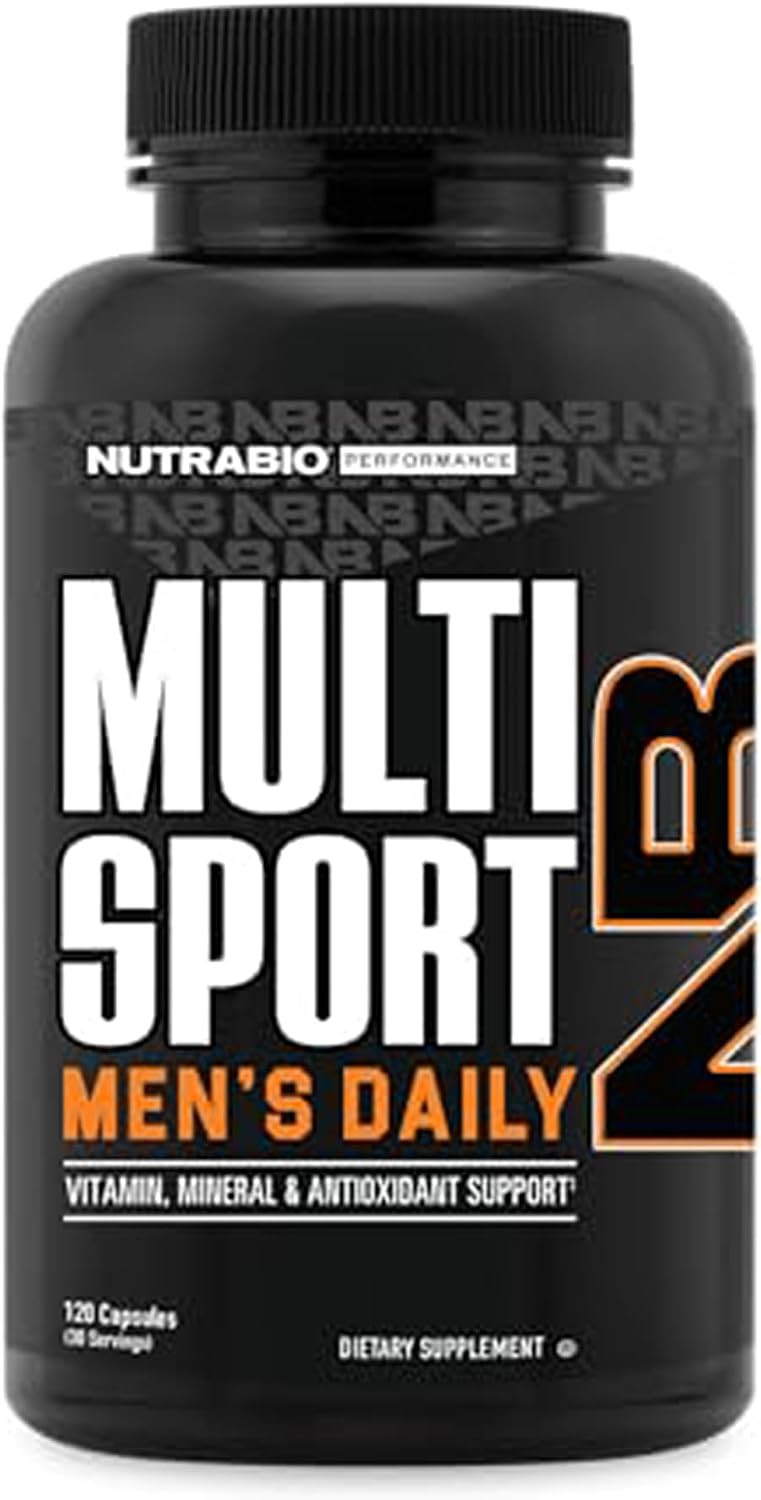NutraBio MultiSport Men's Multivitamin - 33 Vitamins and Minerals - 120 Capsules