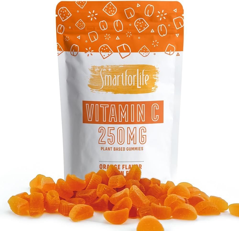 Smart for Life Vitamin C Gummies - Gomitas de Vitamina C Veganas con Sabor Naranja Natural - 60 Unidades