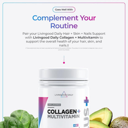Livingood Daily Hair, Skin & Nails - – Queratina: Componente principal del cabello y las uñas, que proporciona – Image 6
