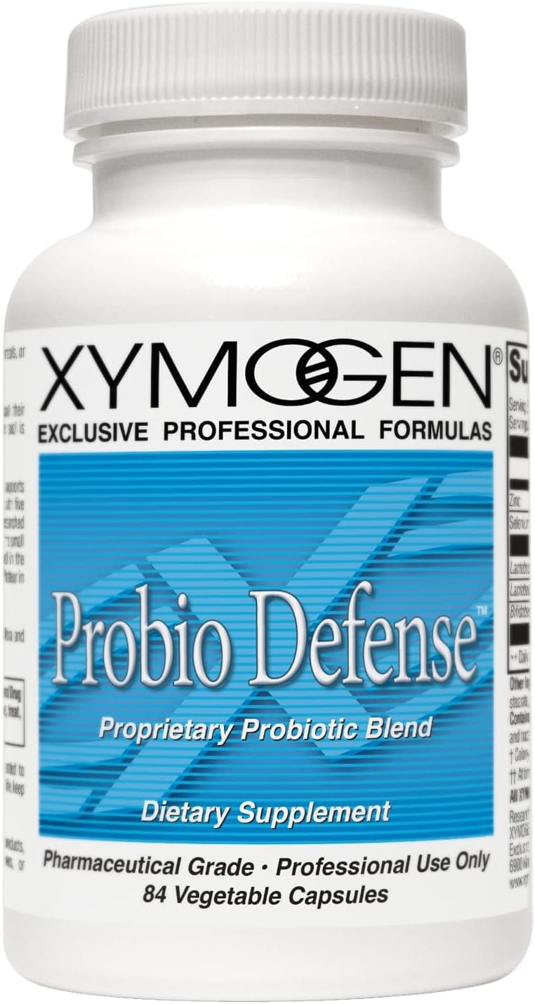XYMOGEN Probio Defense - Daily Probiotic for GI Balance - Immune Support and Gut Health - 10 Billion CFU - Lactobacillus Rhamnosus, Zinc & Selenium - Gluten-Free & Non-GMO - 84 Capsules