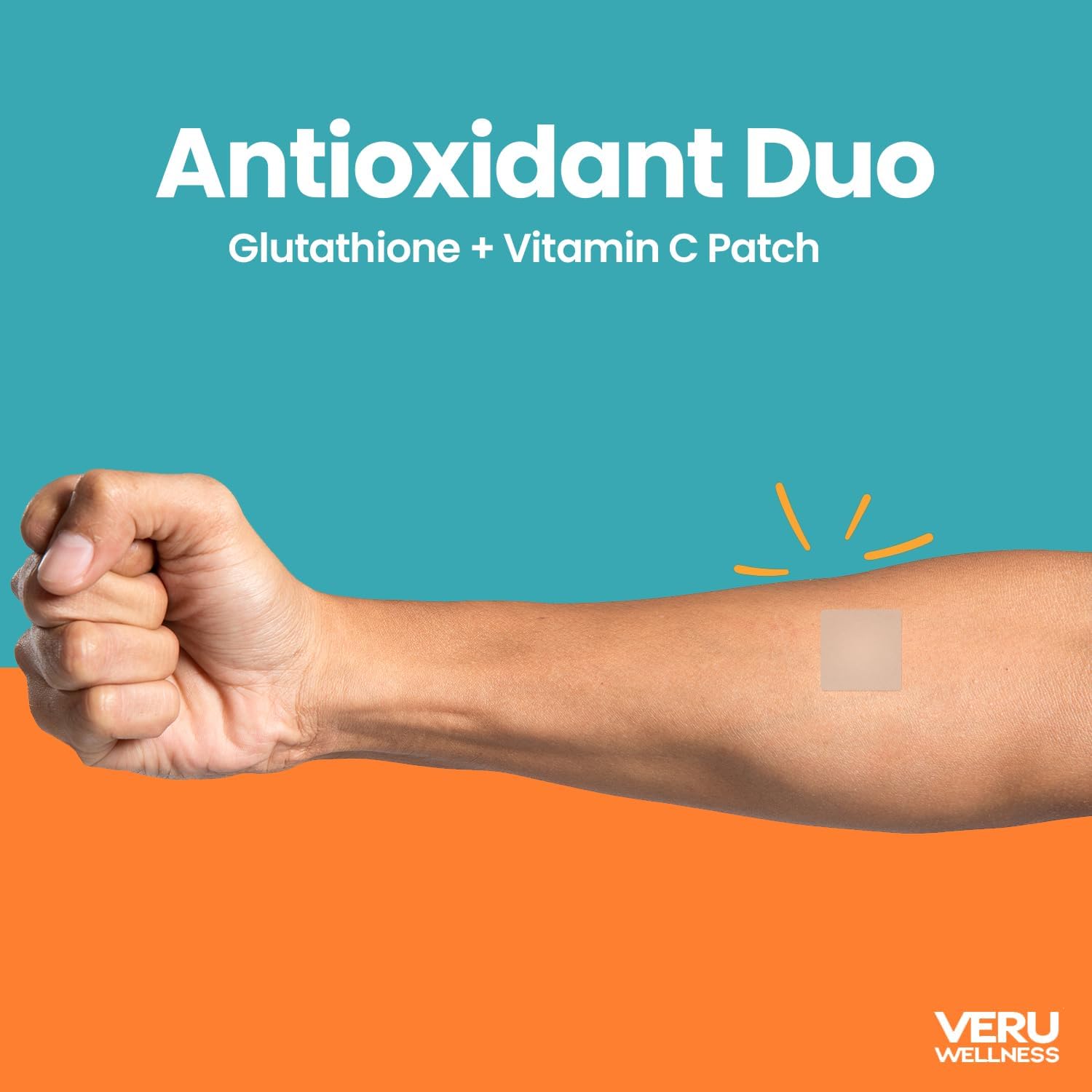 Veru Wellness Antioxidant Power Duo Parches de Vitamina C y Glutatión - Parche Tópico Autoadhesivo de Liberación Prolongada, 8-10 Horas (Suministro para 42 Días)