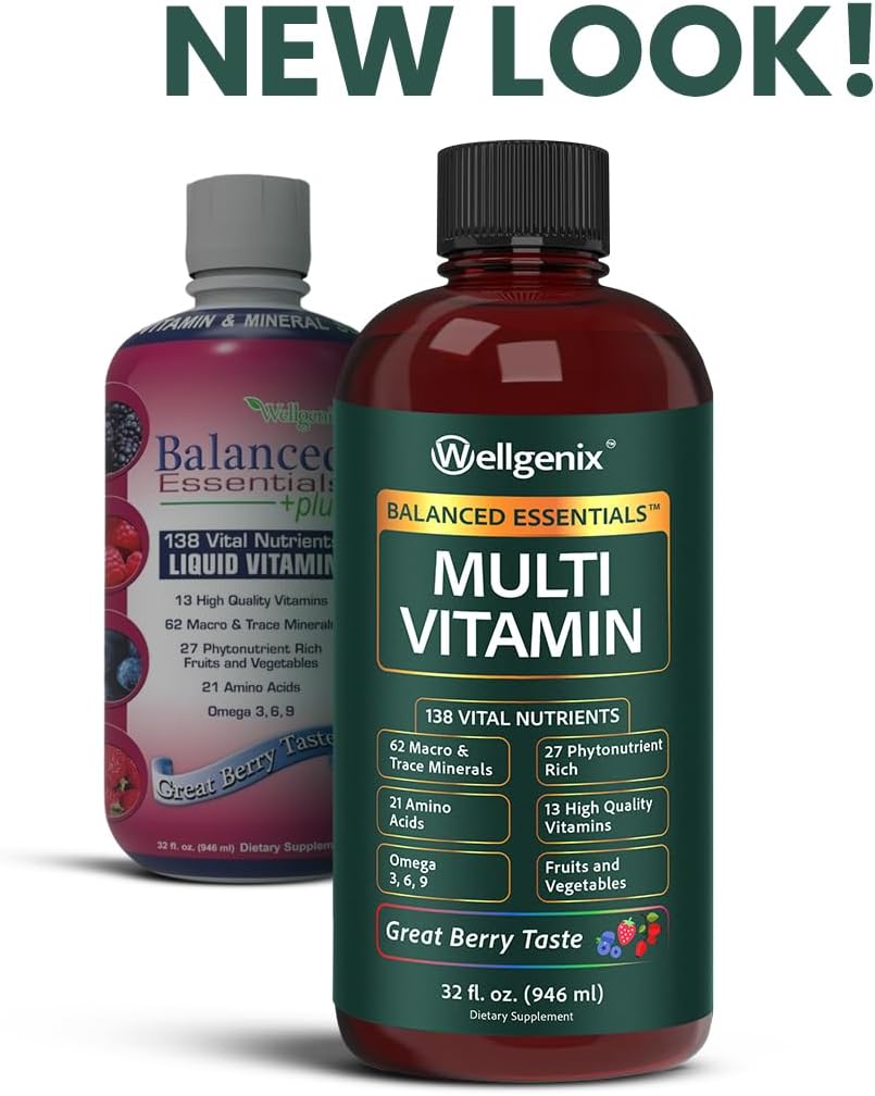 Wellgenix Balanced Essentials Multivitamínico Líquido, 2 Pack, 946 ml Cada