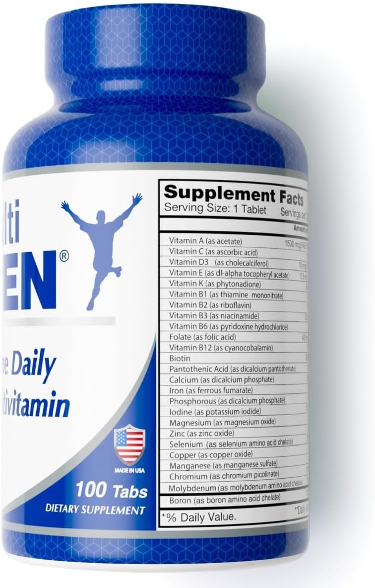 ALFA VITAMINS Multi Men Vitamins - Complejo Multivitamínico para Hombres con Vitaminas y Minerales Esenciales - 100 Comprimidos