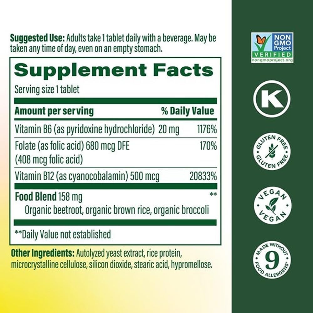 MegaFood Vegan Vitamin B12 with B6, B12 & Folic Acid - 30 Mini Tablets