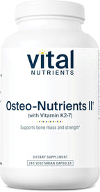 Vital Nutrients Osteo-Nutrients II - Apoyo Óseo y Cardíaco con Vitamina K2, D3, Calcio, Magnesio y Boro - 240 Cápsulas Vegetales