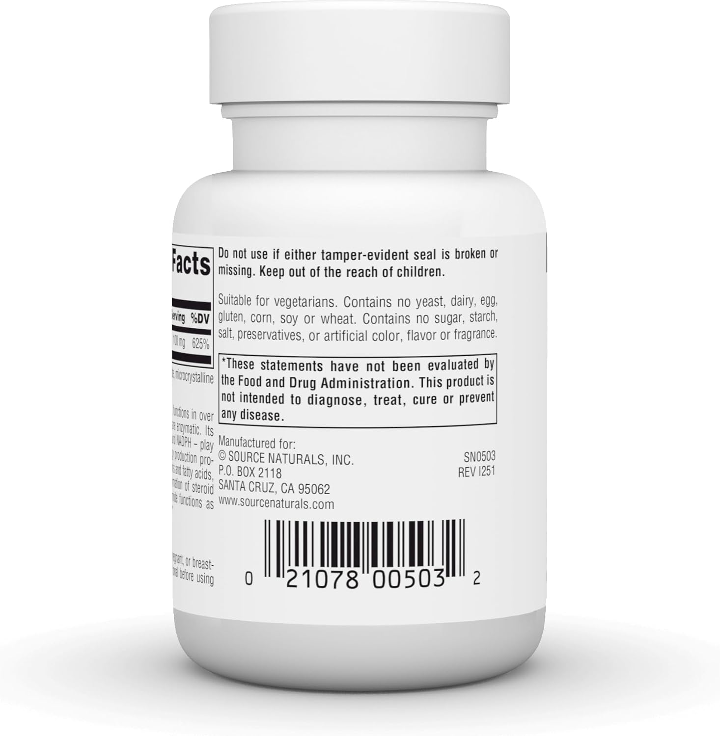 Source Naturals Niacinamida B-3, 100 mg, 100 Comprimidos