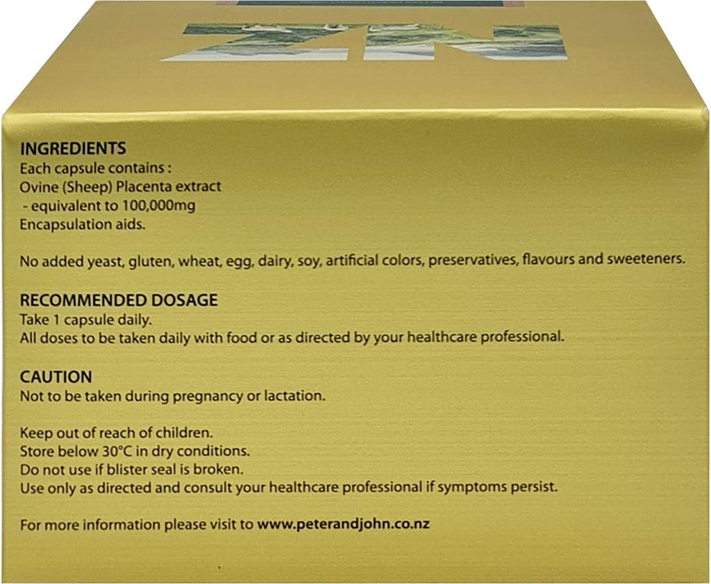 Healthfarm Peter John Placenta Ovina 100000 mg 100 Cápsulas