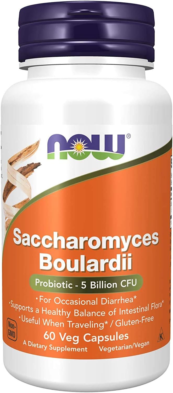 Now Saccharomyces Boulardii - 120 Cápsulas Vegetales