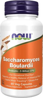 Now Saccharomyces Boulardii - 120 Cápsulas Vegetales