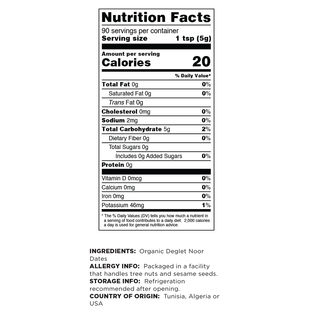 Terrasoul Superfoods Azúcar de Dátil Orgánico, 454 g (1 libra) - Bajo índice glucémico | Sin refinar | Minerales traza