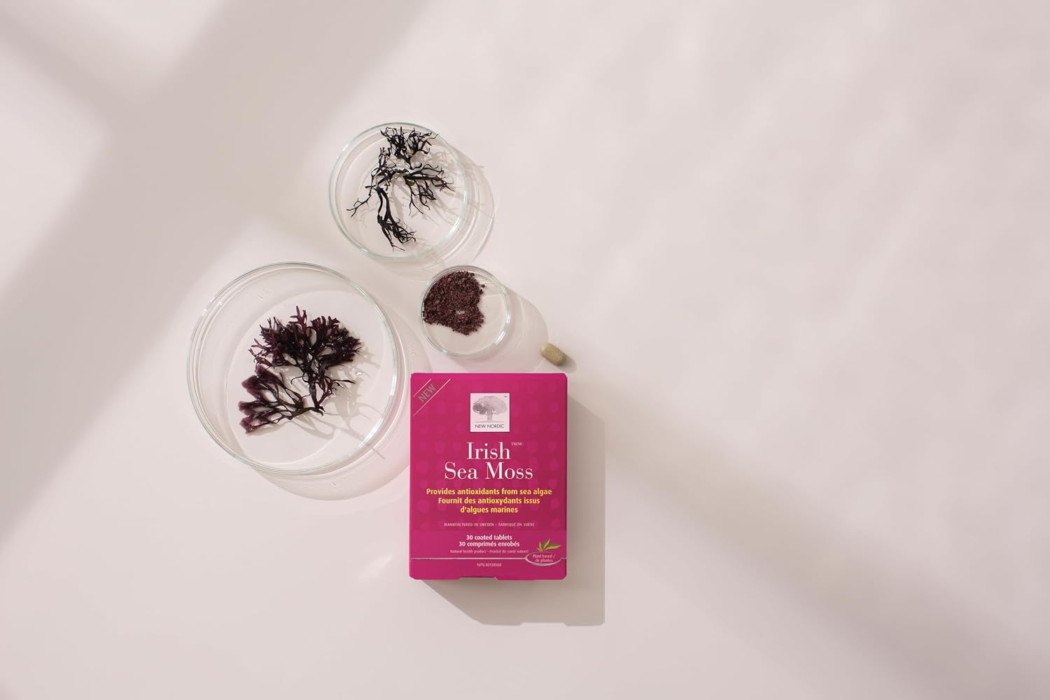 New Nordic Extracto de Irish Sea Moss - Complejo Tri-Alga con Kelp Noruego y Wakame, Vegano y Sin Gluten, 30 Comprimidos