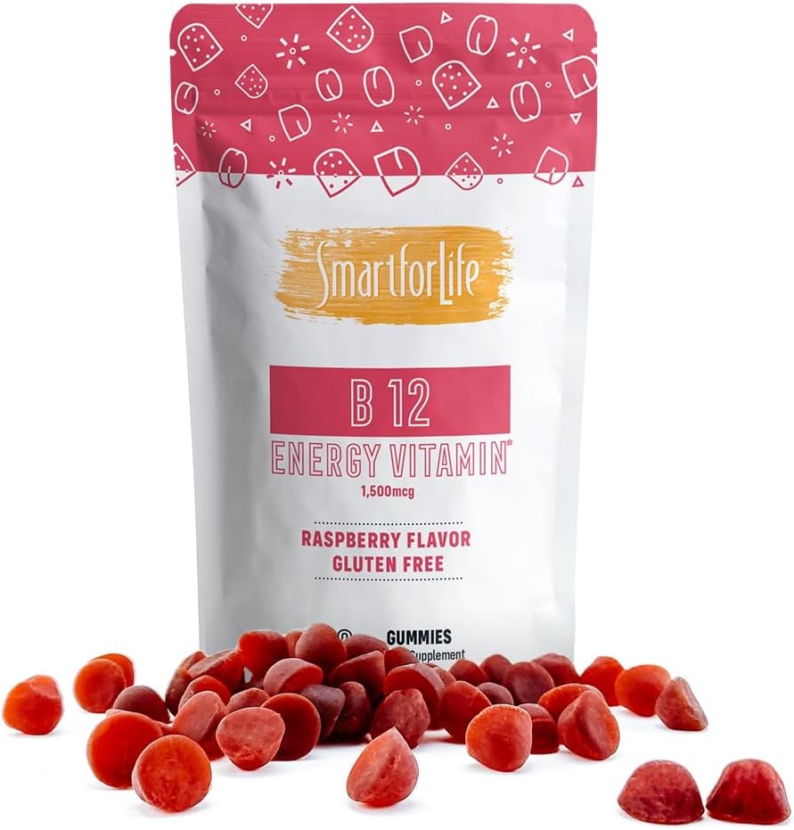 Smart for Life Gomitas de Vitamina B12 - 1500 mcg - Sabor Frambuesa - 60 unidades