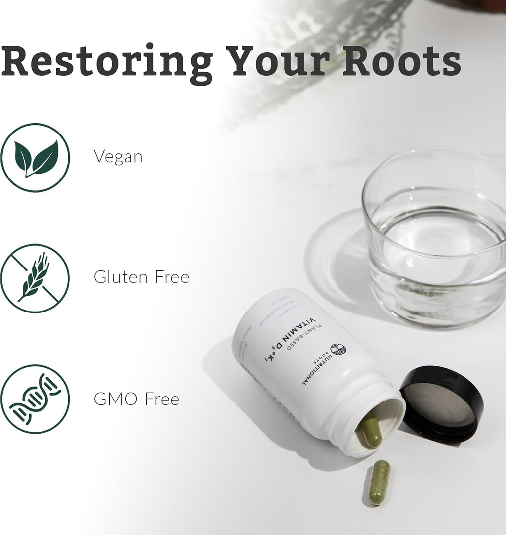 Nutritional Roots Vitamina D3 K2 MK7 5000 UI – 60 Cápsulas