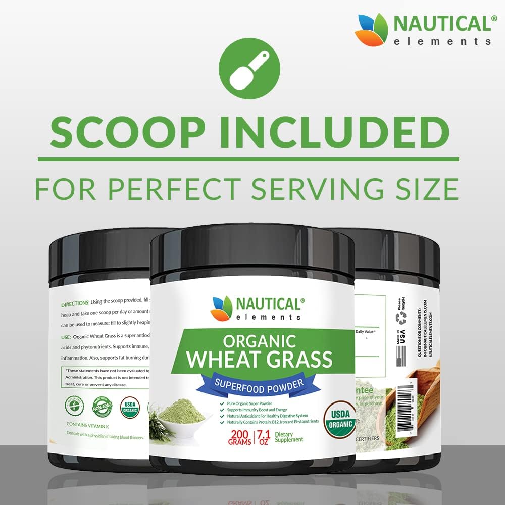 Polvo de Wheatgrass Orgánico Certificado USDA - Hierba de Trigo en Polvo - Vegano y Sin OGM