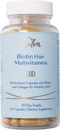 eSalon Multivitaminas para el Cabello con Biotina y Colágeno, 2500mcg, 60 Cápsulas, 30 Días, Libre de Alérgenos